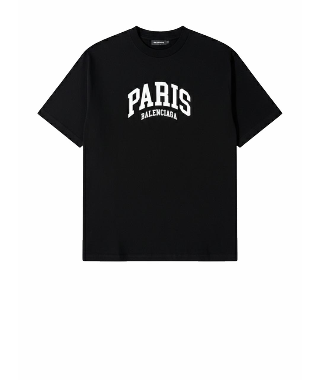 BALENCIAGA Черная хлопковая футболка, фото 1