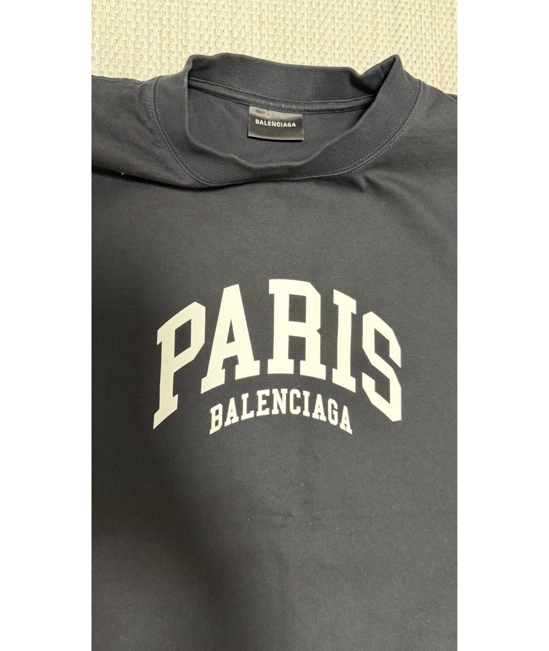 BALENCIAGA Черная хлопковая футболка, фото 3