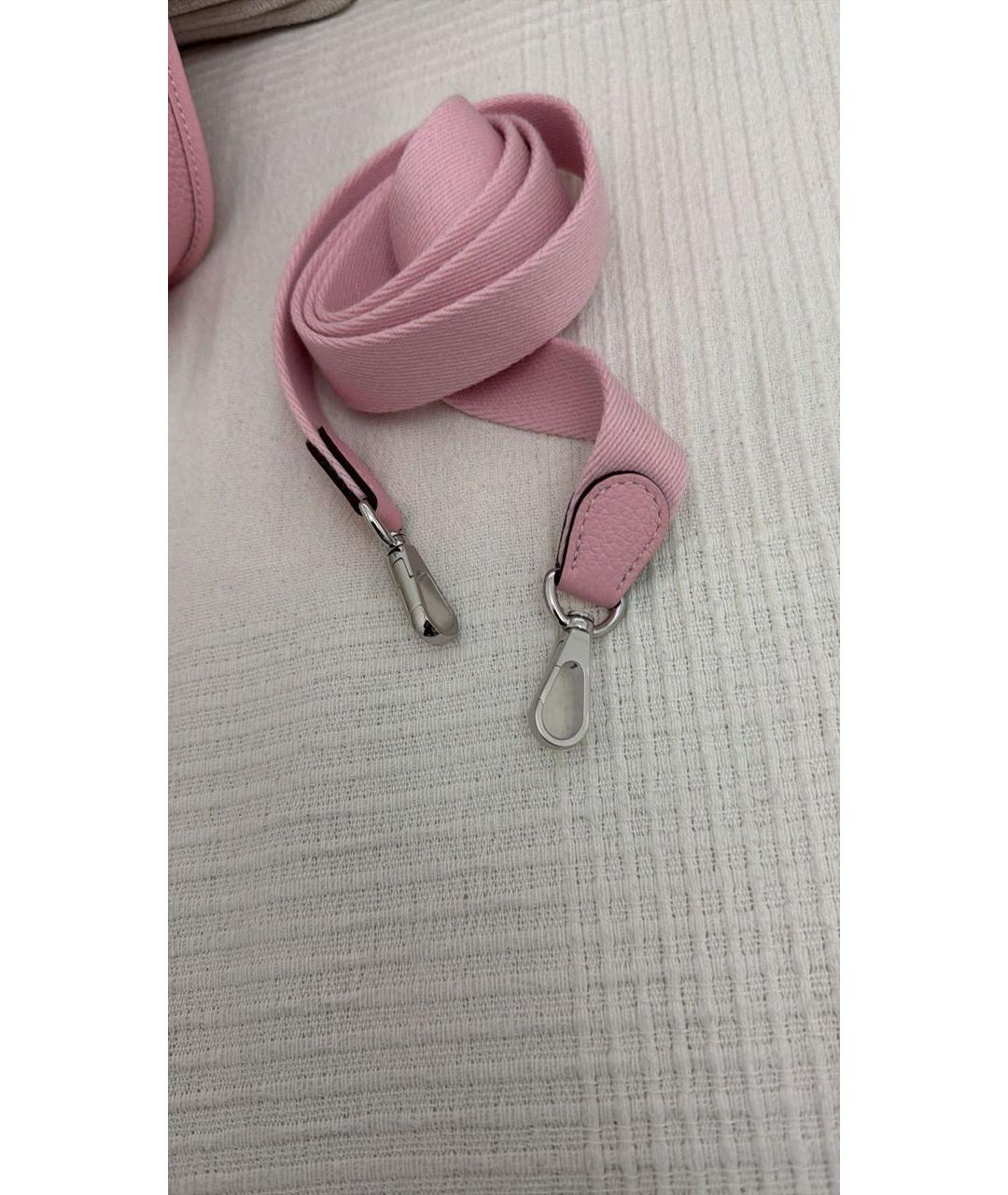 HERMES Розовая кожаная сумка через плечо, фото 2