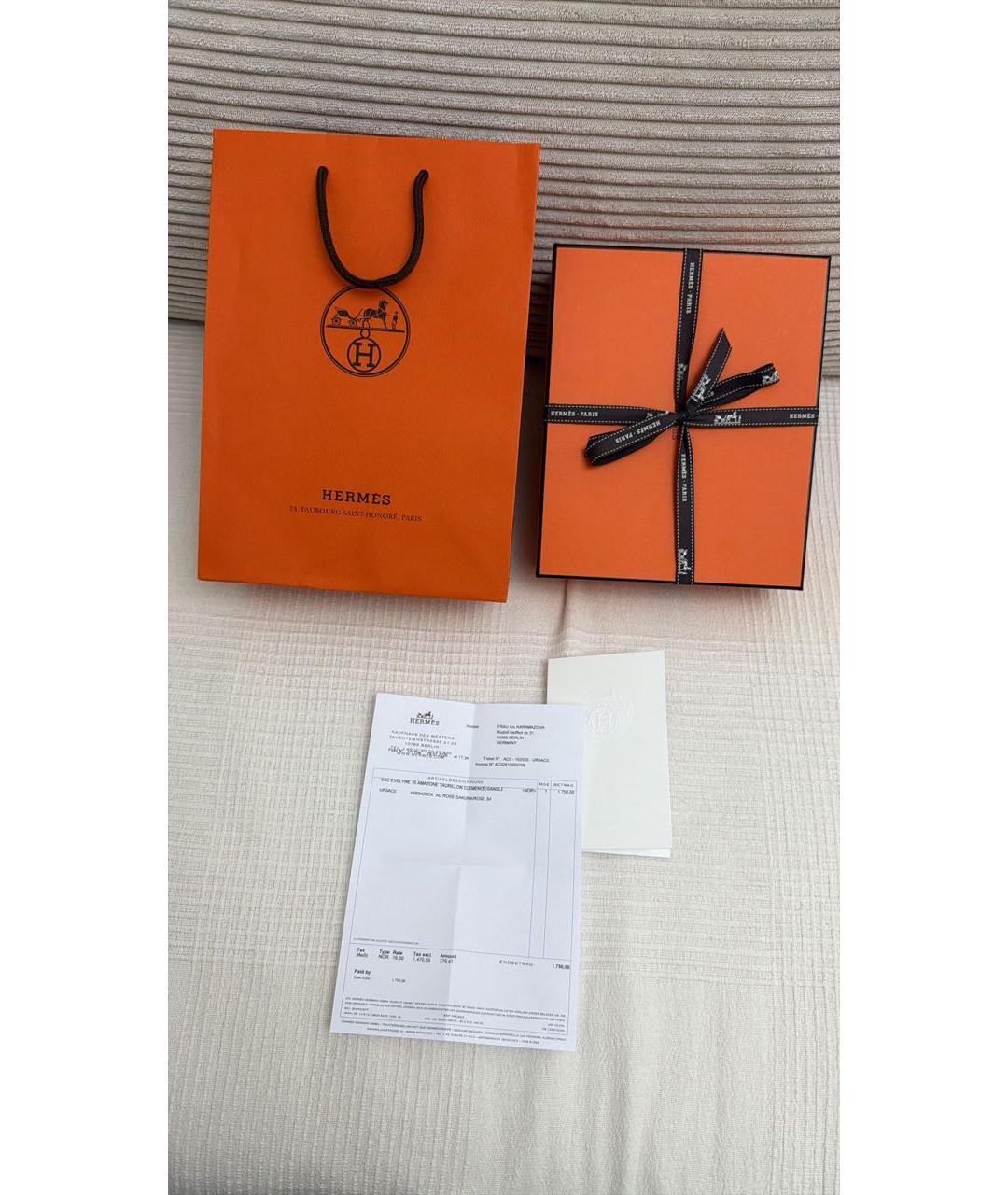 HERMES Розовая кожаная сумка через плечо, фото 4