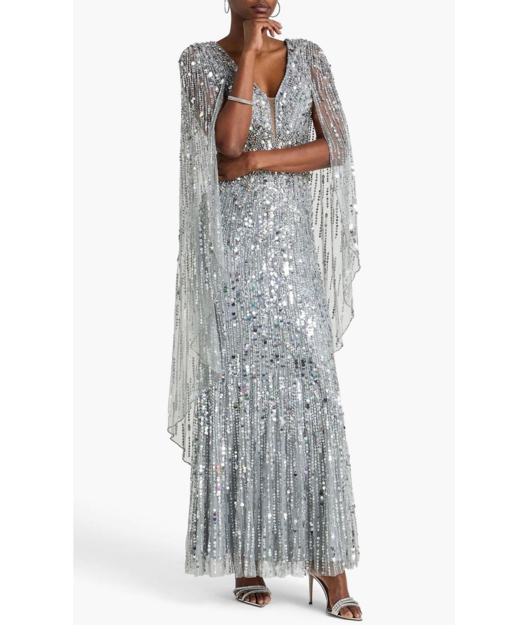 JENNY PACKHAM Серебряное коктейльное платье, фото 2