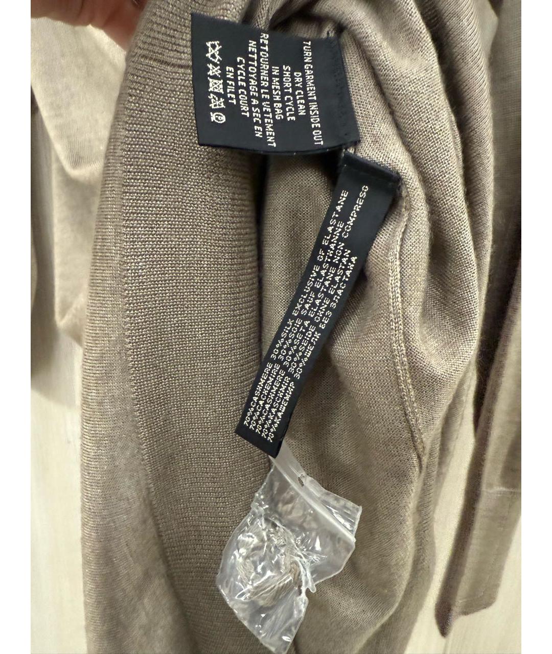 RALPH LAUREN Бежевое кашемировое повседневное платье, фото 4