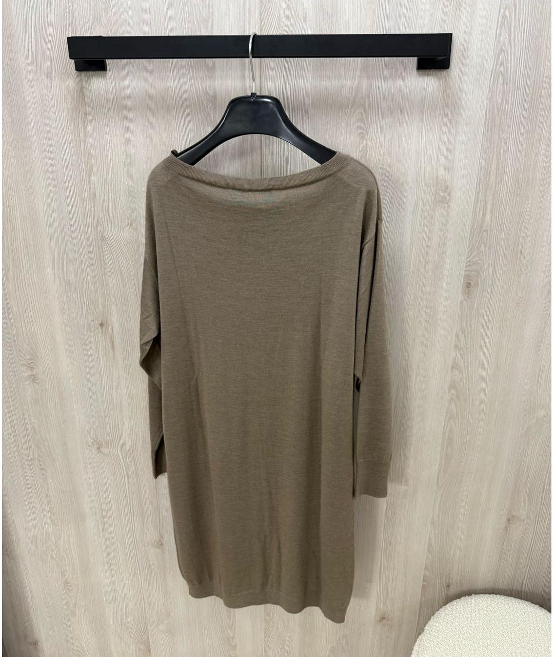 RALPH LAUREN Бежевое кашемировое повседневное платье, фото 3