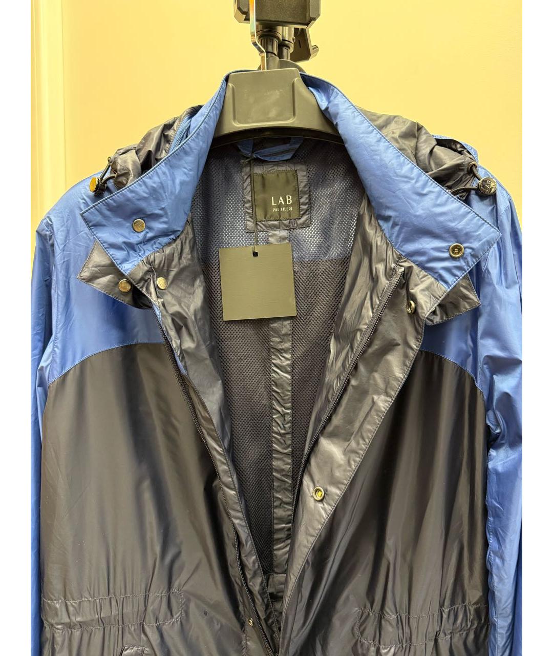 PAL ZILERI Темно-синий полиэстеровый тренч / плащ, фото 5