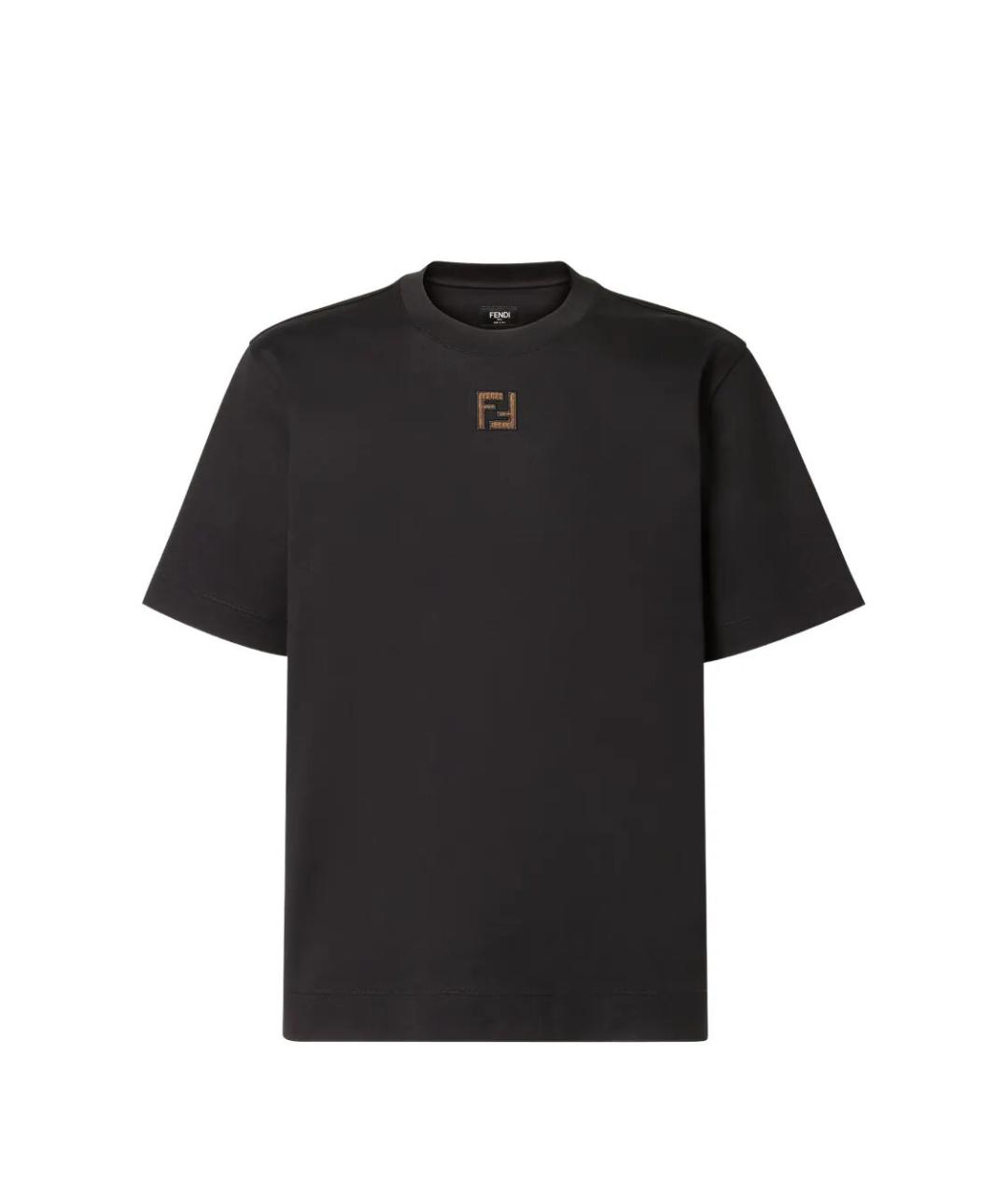 FENDI Черная хлопковая футболка, фото 1