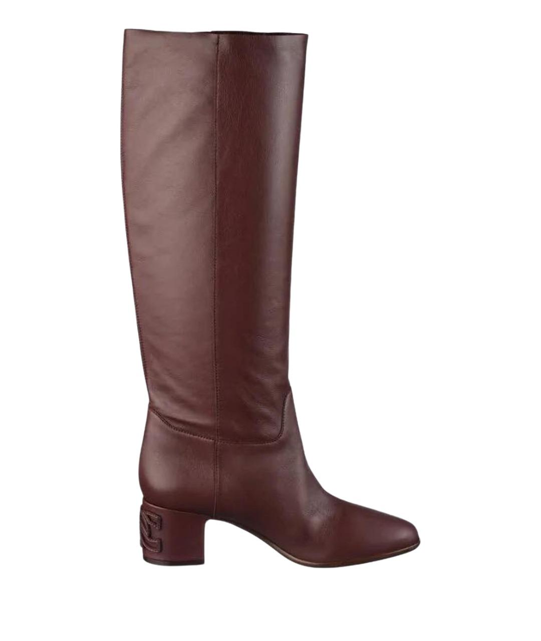 CASADEI Бордовые кожаные сапоги, фото 1