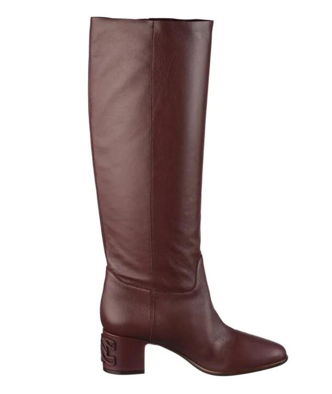 CASADEI Бордовые кожаные сапоги, фото 4