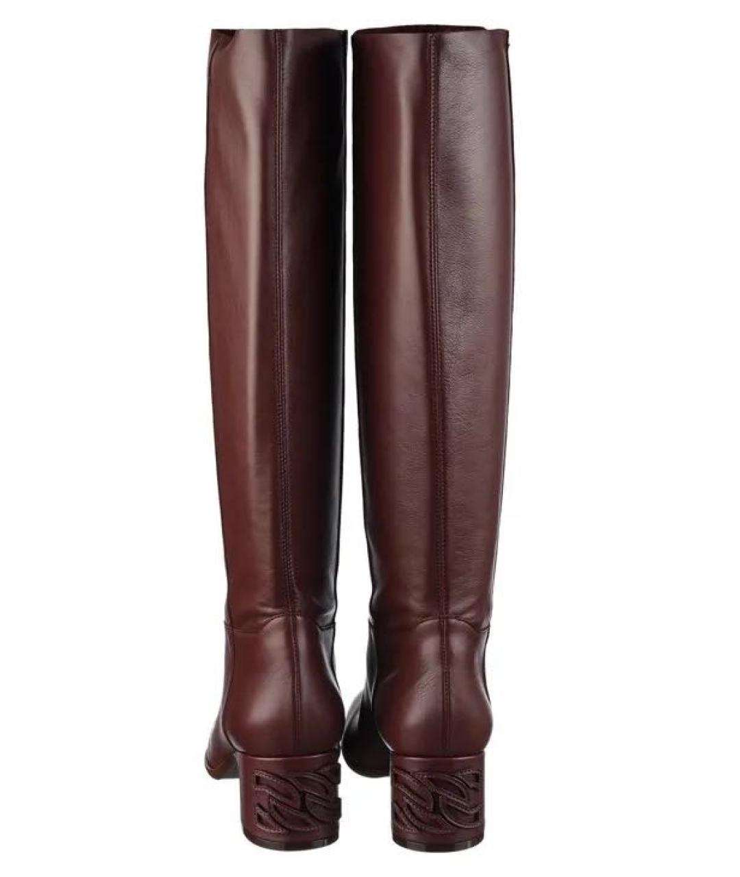 CASADEI Бордовые кожаные сапоги, фото 3