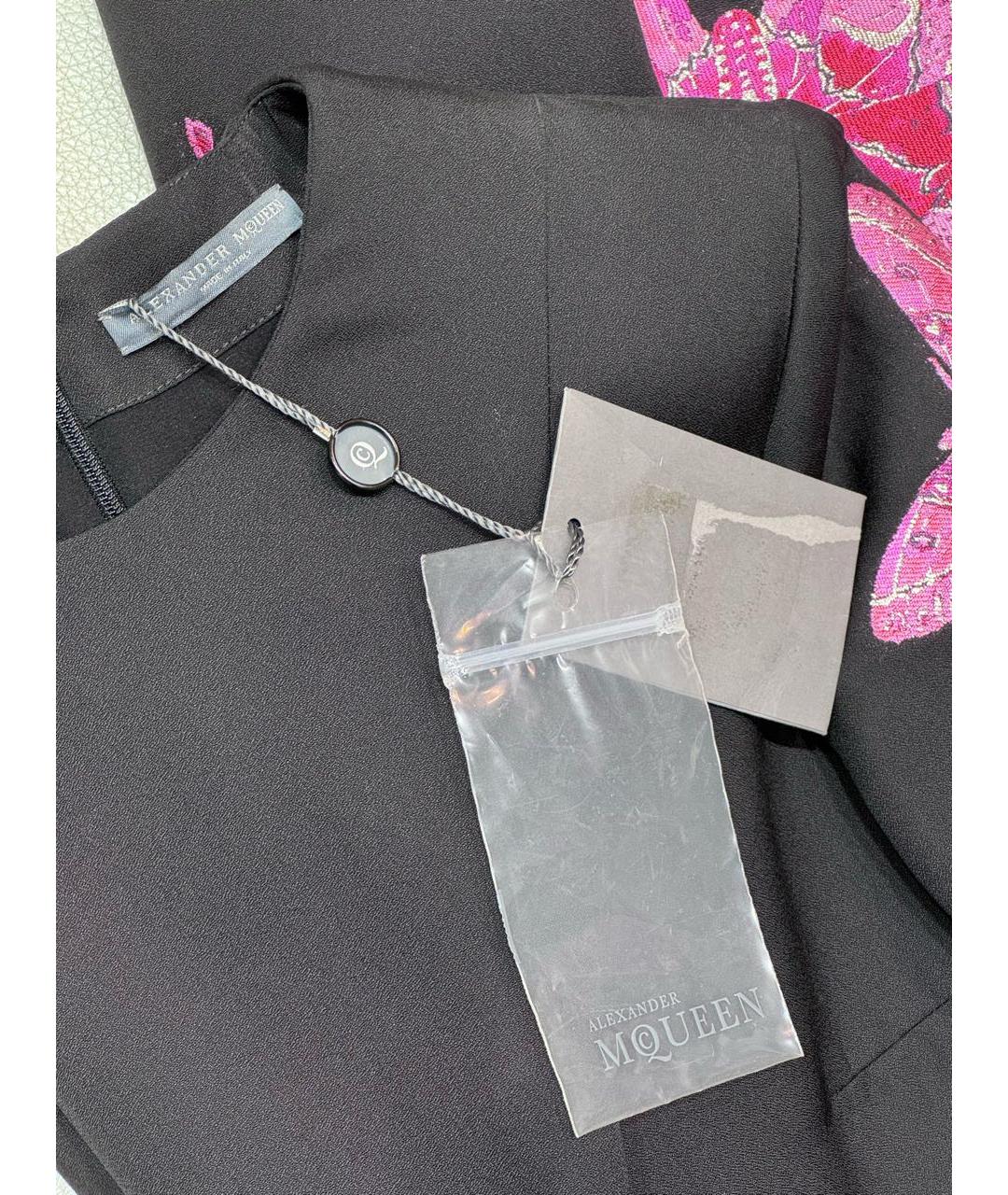 ALEXANDER MCQUEEN Черное вискозное коктейльное платье, фото 4