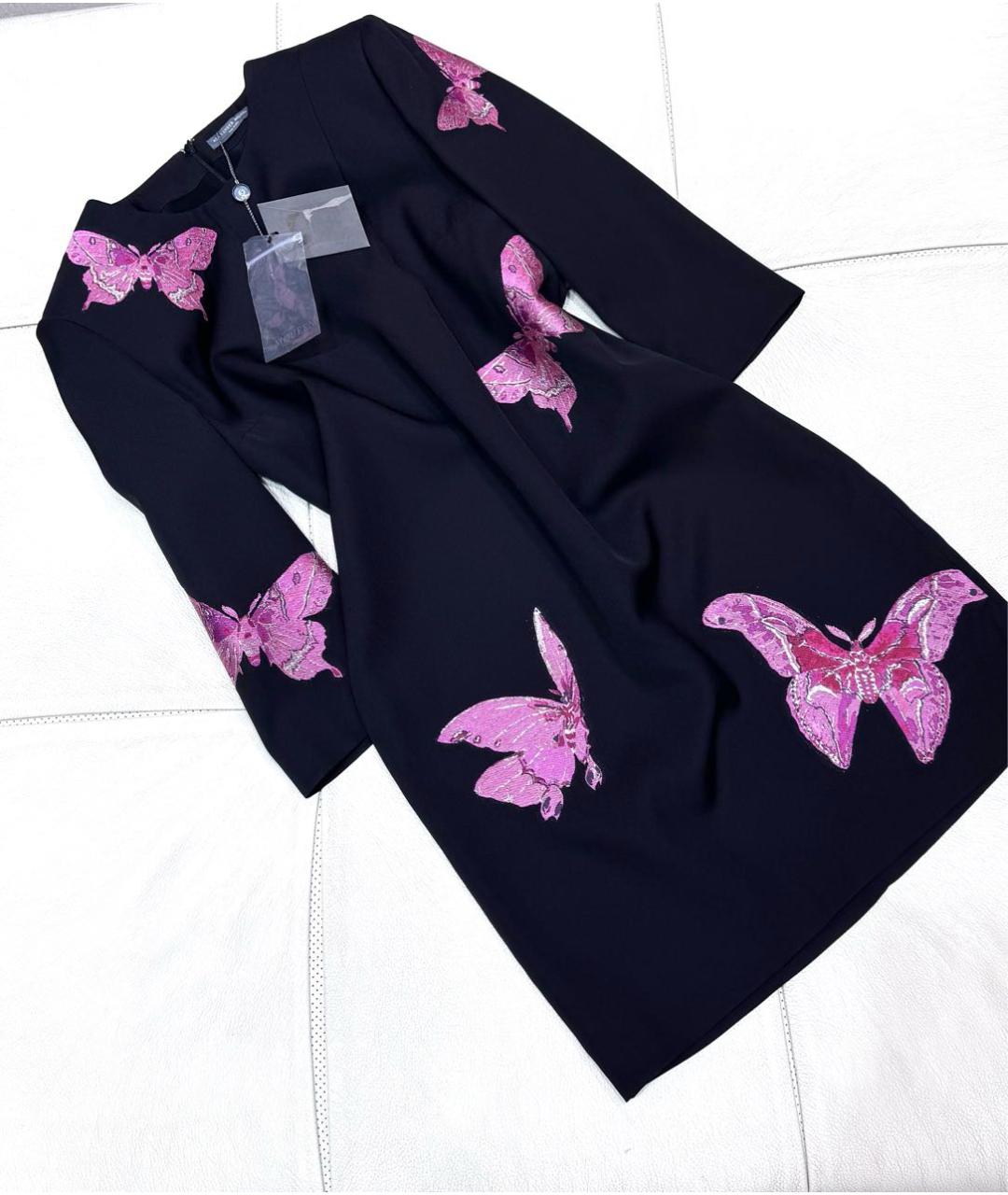 ALEXANDER MCQUEEN Черное вискозное коктейльное платье, фото 3