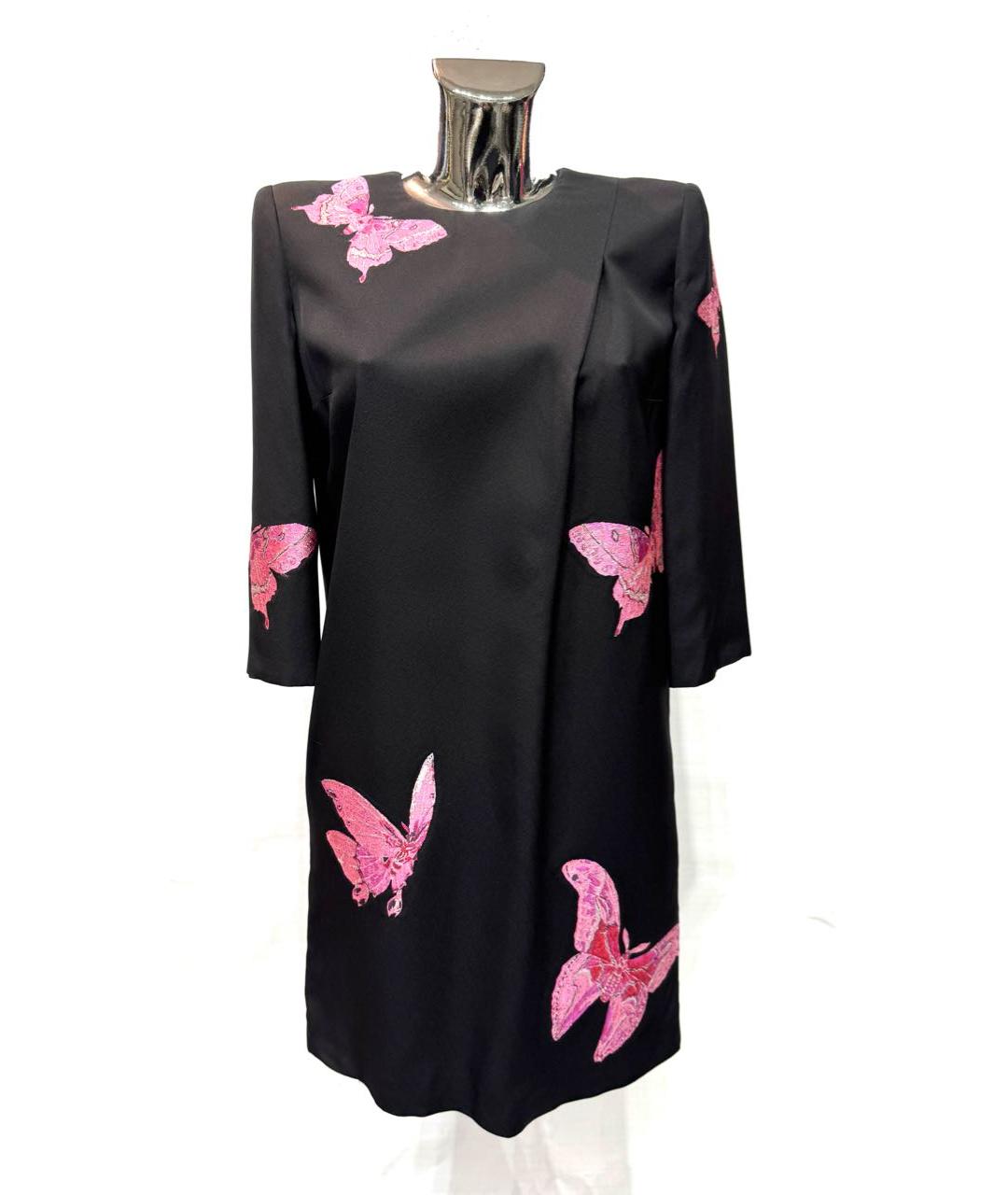 ALEXANDER MCQUEEN Черное вискозное коктейльное платье, фото 9