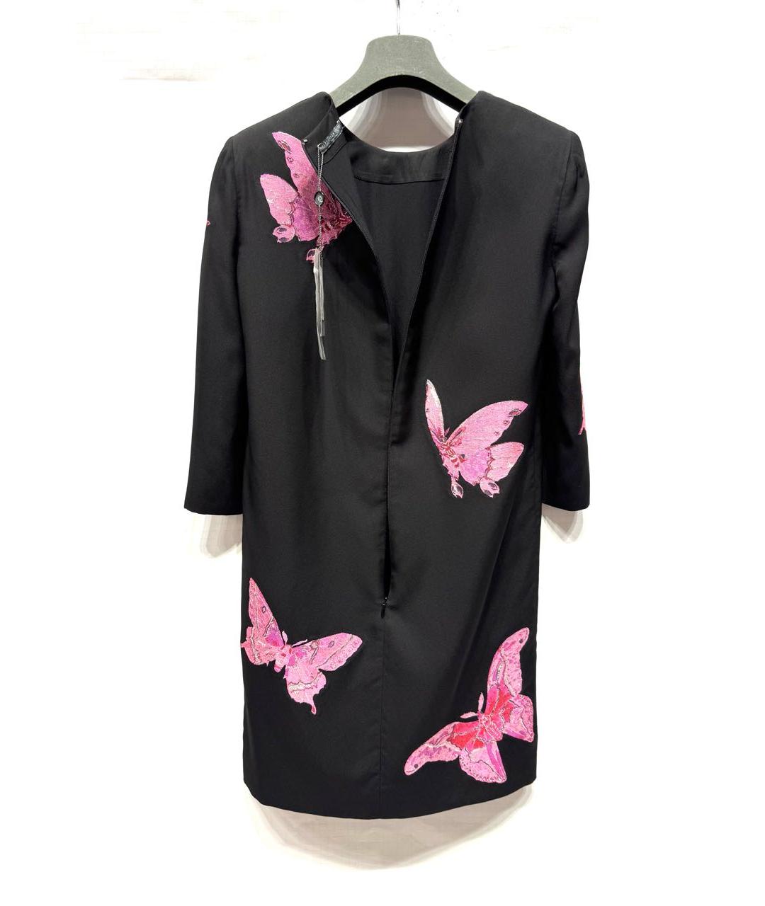 ALEXANDER MCQUEEN Черное вискозное коктейльное платье, фото 2