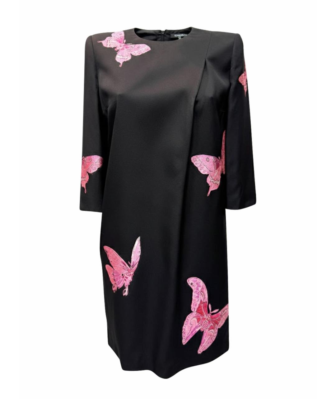 ALEXANDER MCQUEEN Черное вискозное коктейльное платье, фото 1