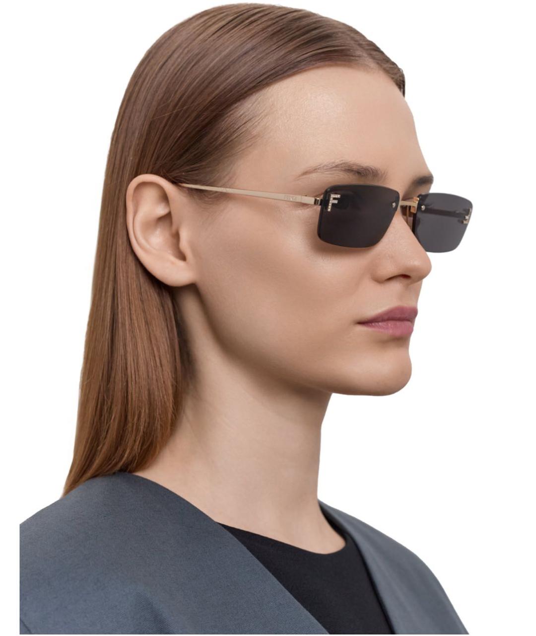 FENDI Серые металлические солнцезащитные очки, фото 4