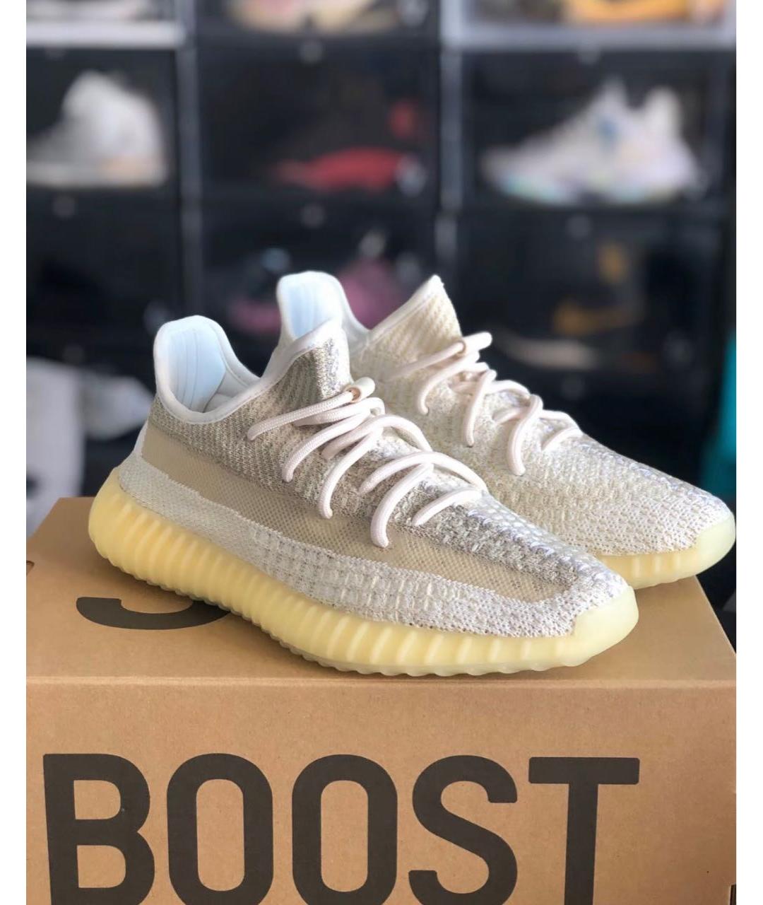 ADIDAS YEEZY Белые текстильные кроссовки, фото 2