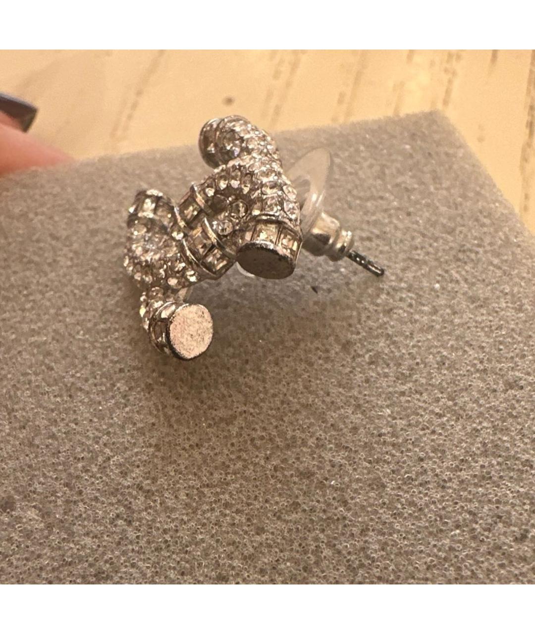 CHANEL Серебряные металлические серьги, фото 3