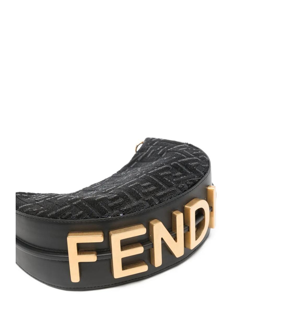 FENDI Черная тканевая сумка через плечо, фото 5