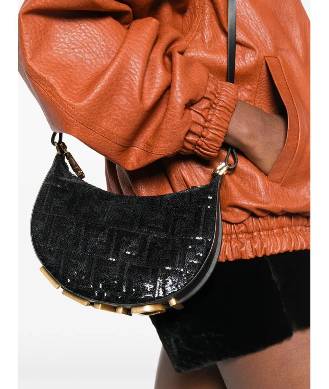 FENDI Черная тканевая сумка через плечо, фото 2