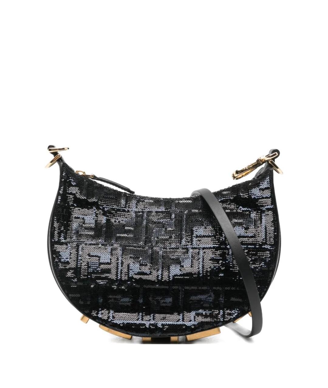 FENDI Черная тканевая сумка через плечо, фото 1