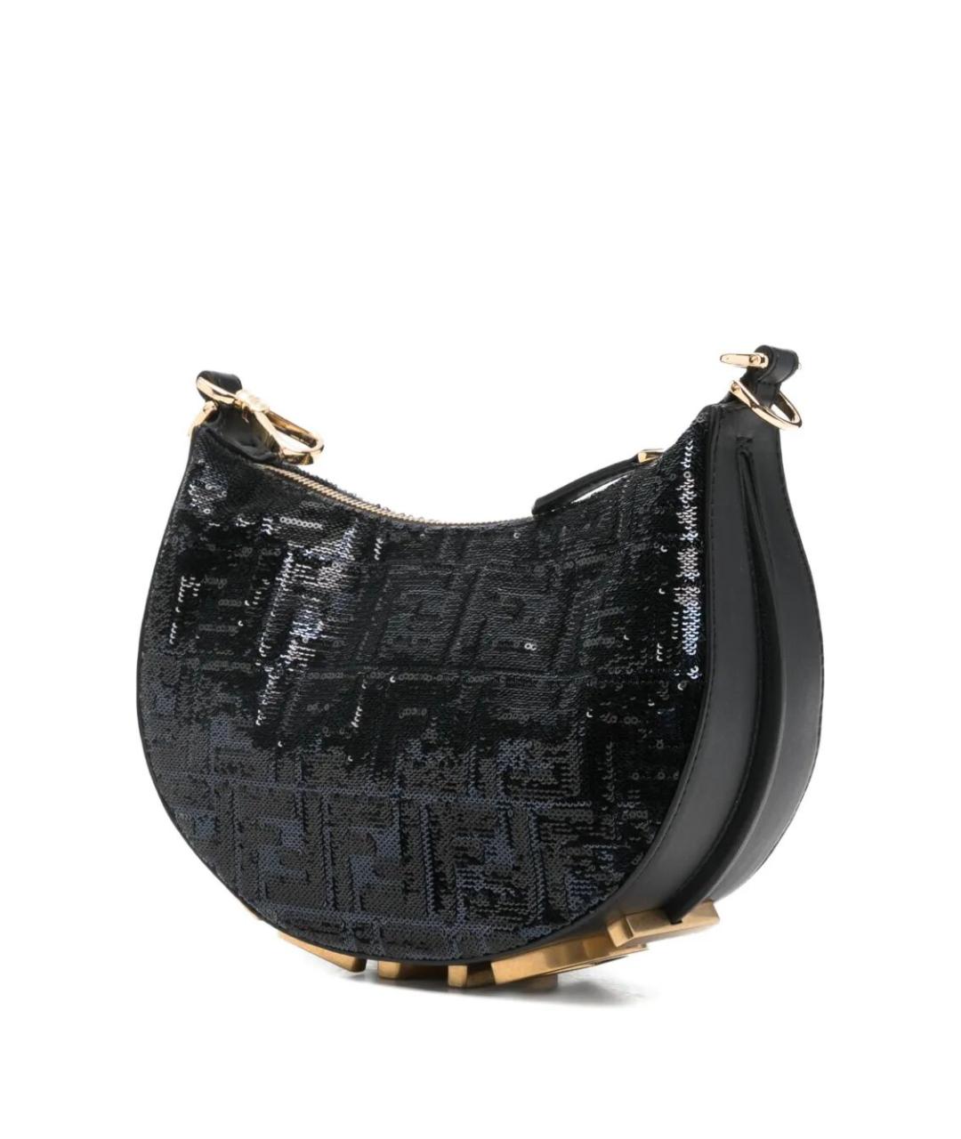 FENDI Черная тканевая сумка через плечо, фото 3