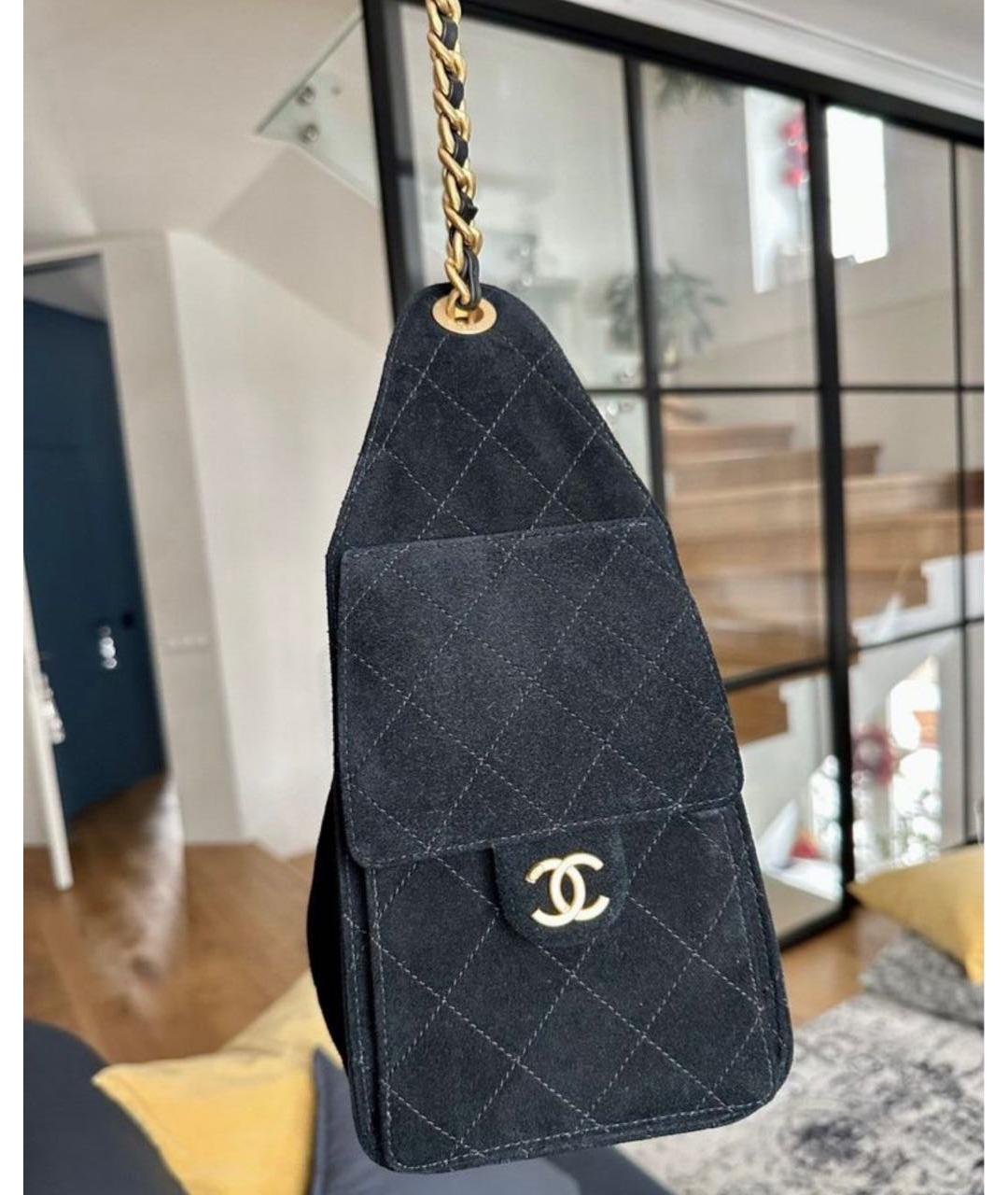 CHANEL Черная замшевая сумка тоут, фото 3