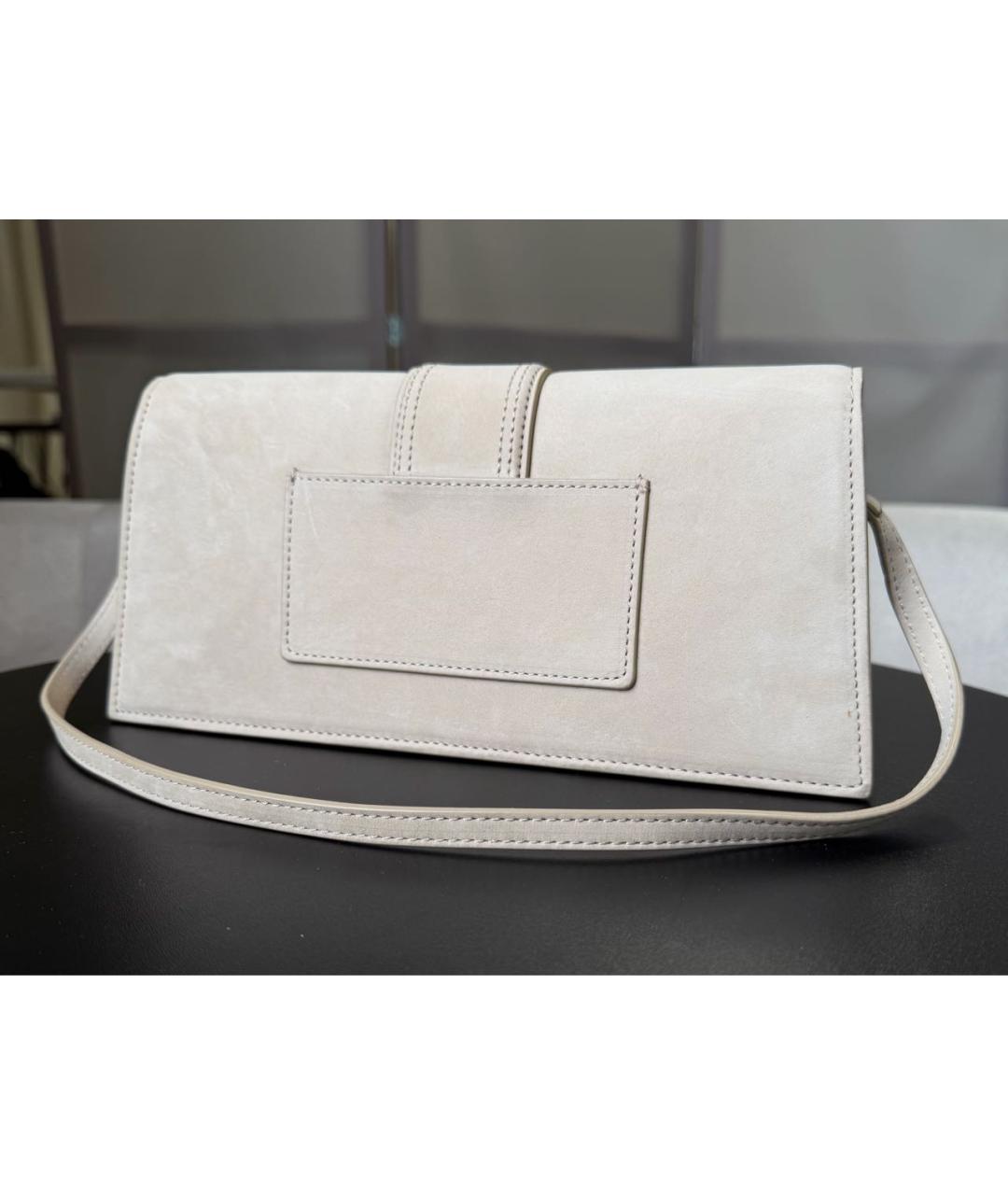 JACQUEMUS Бежевая замшевая сумка через плечо, фото 4