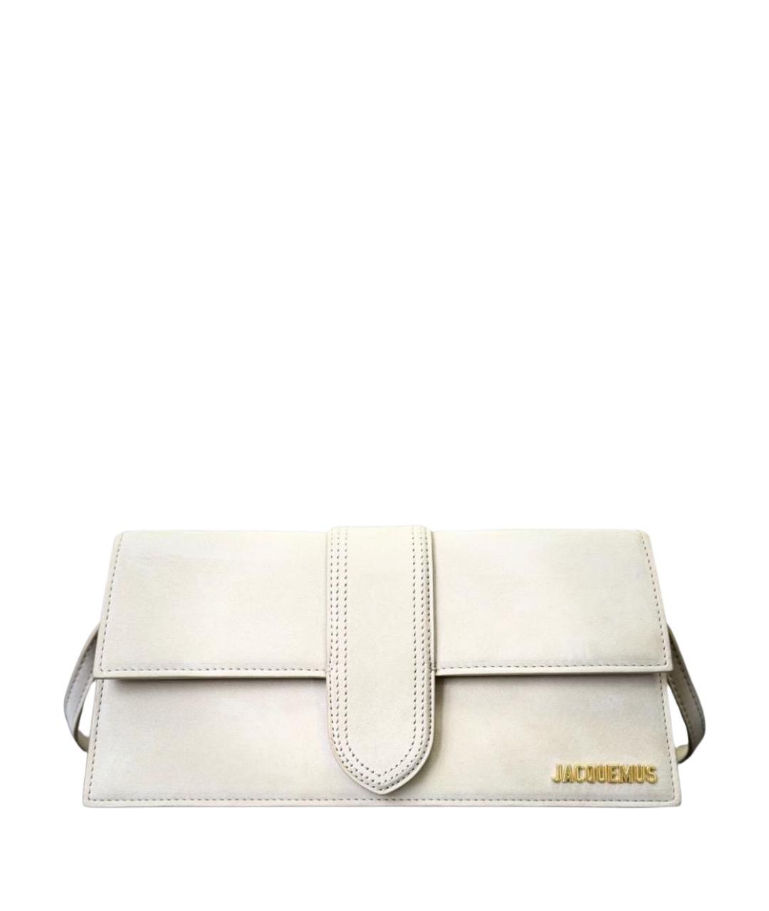 JACQUEMUS Бежевая замшевая сумка через плечо, фото 1