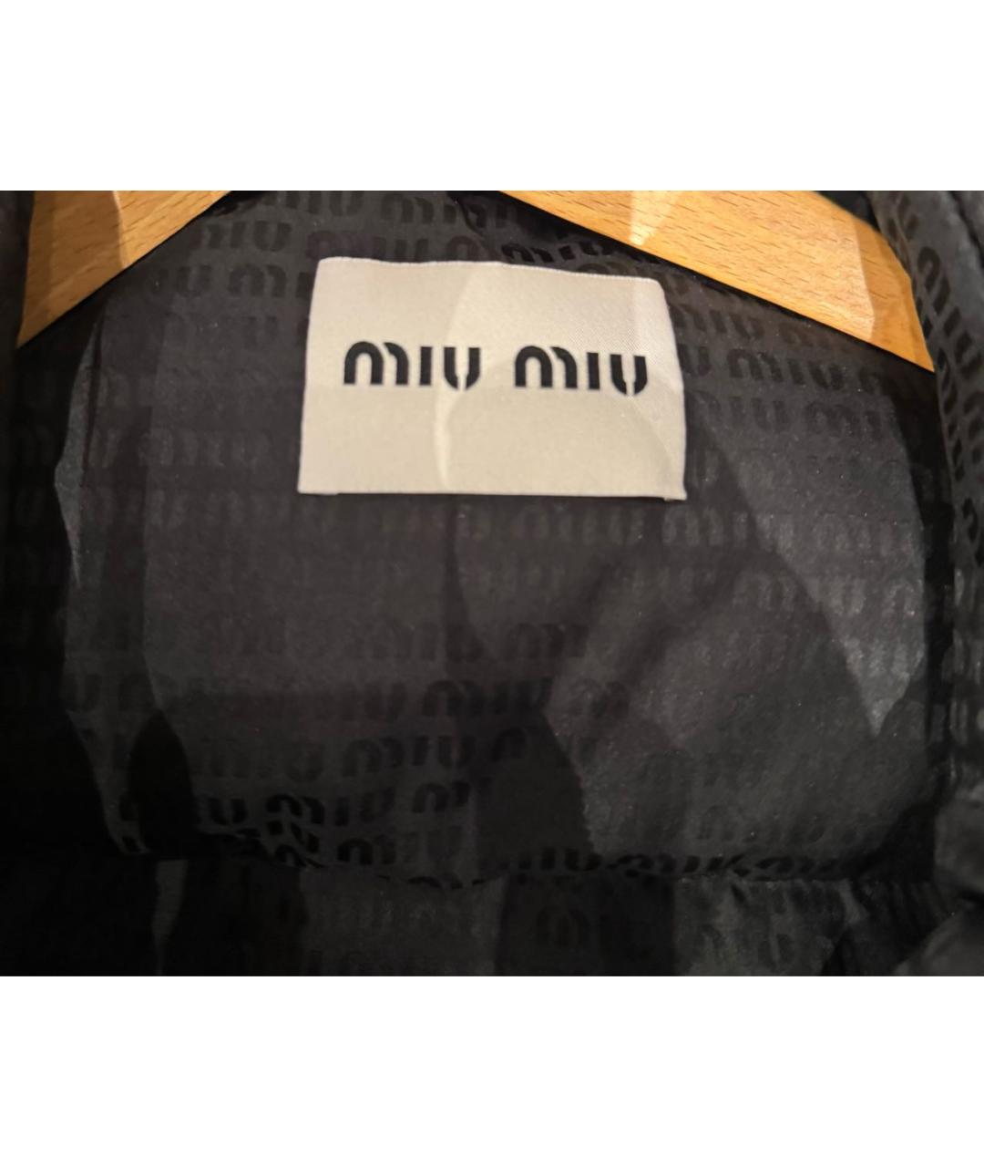 MIU MIU Черный полиэстеровый пуховик, фото 3