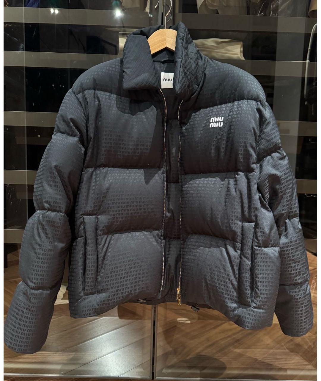 MIU MIU Черный полиэстеровый пуховик, фото 5