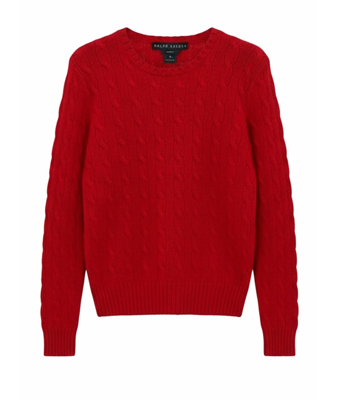 RALPH LAUREN Красный кашемировый джемпер / свитер, фото 1