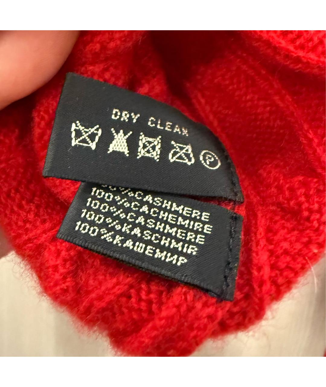 RALPH LAUREN Красный кашемировый джемпер / свитер, фото 4