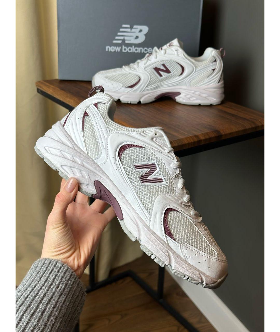 NEW BALANCE Белые текстильные низкие кроссовки / кеды, фото 4