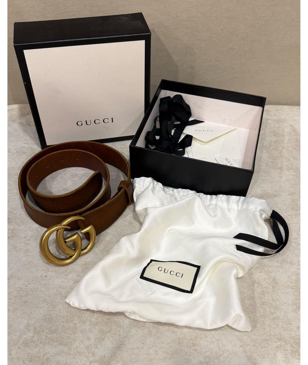 GUCCI Коричневый кожаный ремень, фото 2