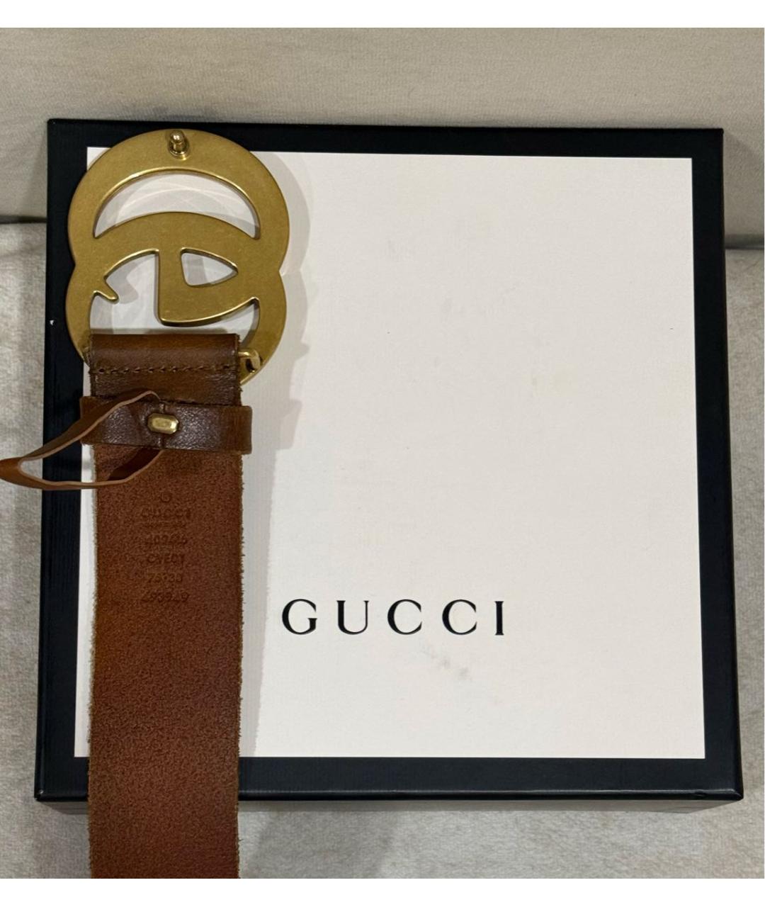 GUCCI Коричневый кожаный ремень, фото 3