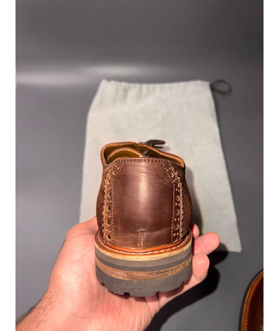 BRUNELLO CUCINELLI Коричневые кожаные туфли, фото 4