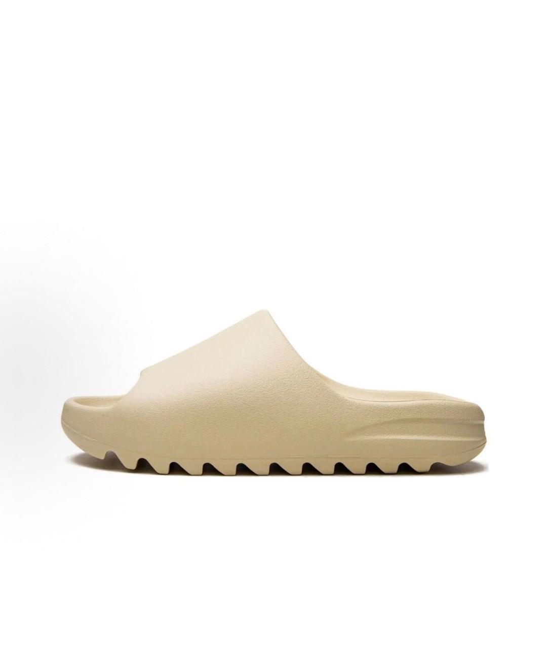 ADIDAS YEEZY Бежевые резиновые шлепанцы, фото 3