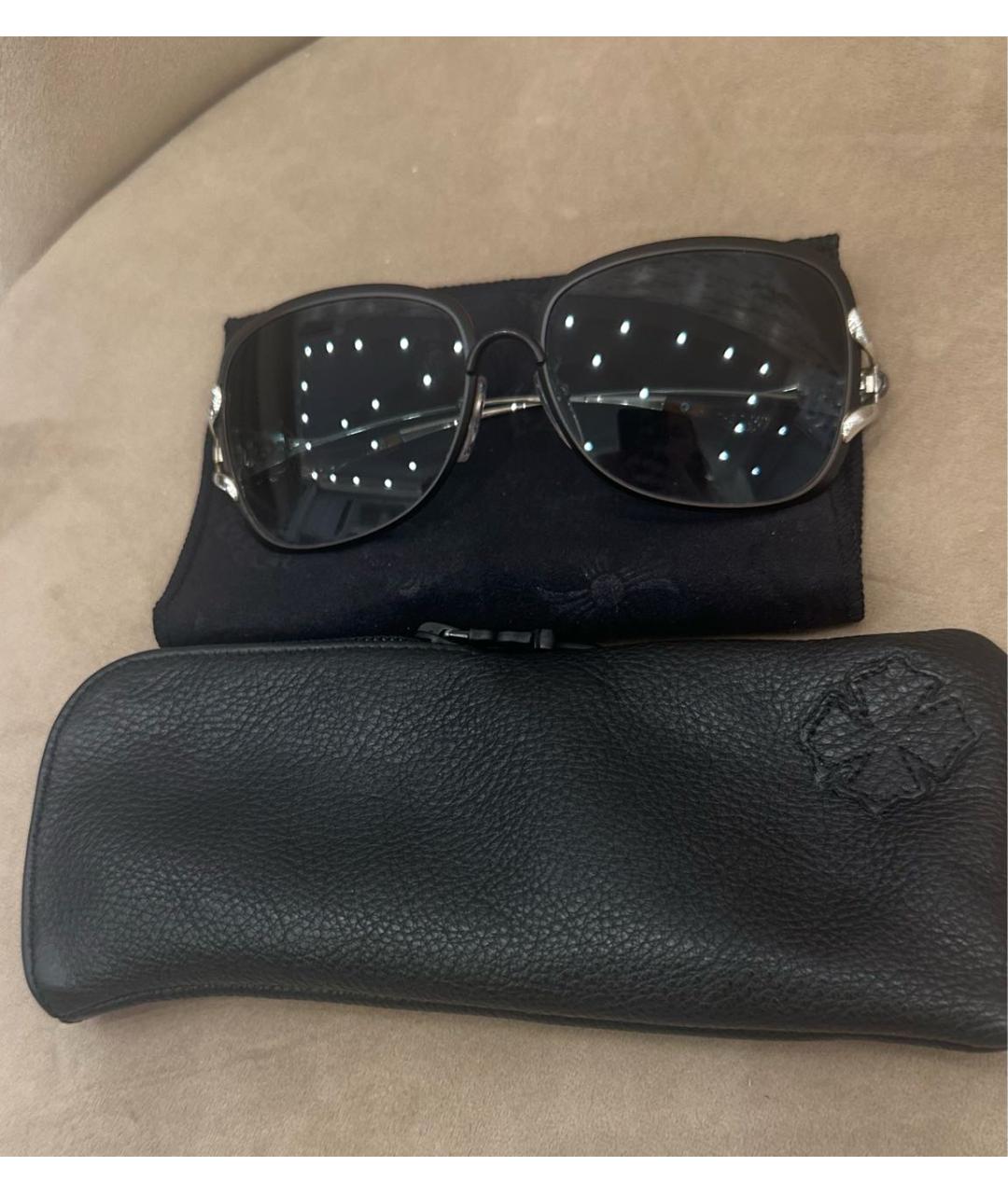 CHROME HEARTS Черные металлические солнцезащитные очки, фото 5