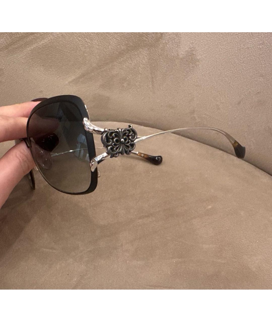 CHROME HEARTS Черные металлические солнцезащитные очки, фото 2