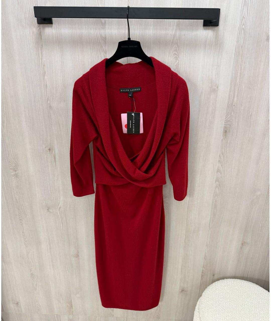 RALPH LAUREN Красное кашемировое повседневное платье, фото 5