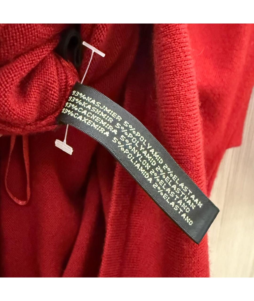 RALPH LAUREN Красное кашемировое повседневное платье, фото 4