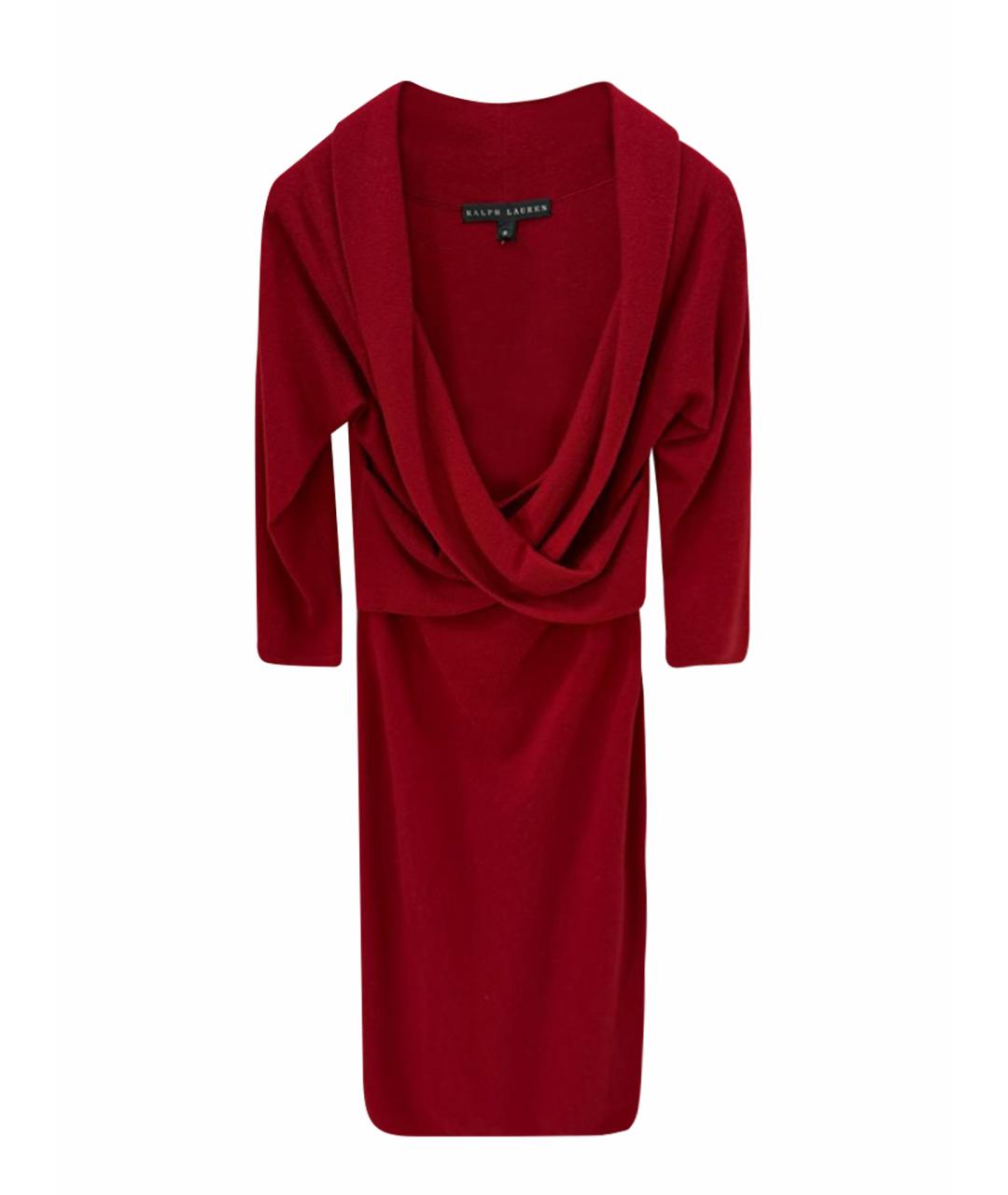 RALPH LAUREN Красное кашемировое повседневное платье, фото 1