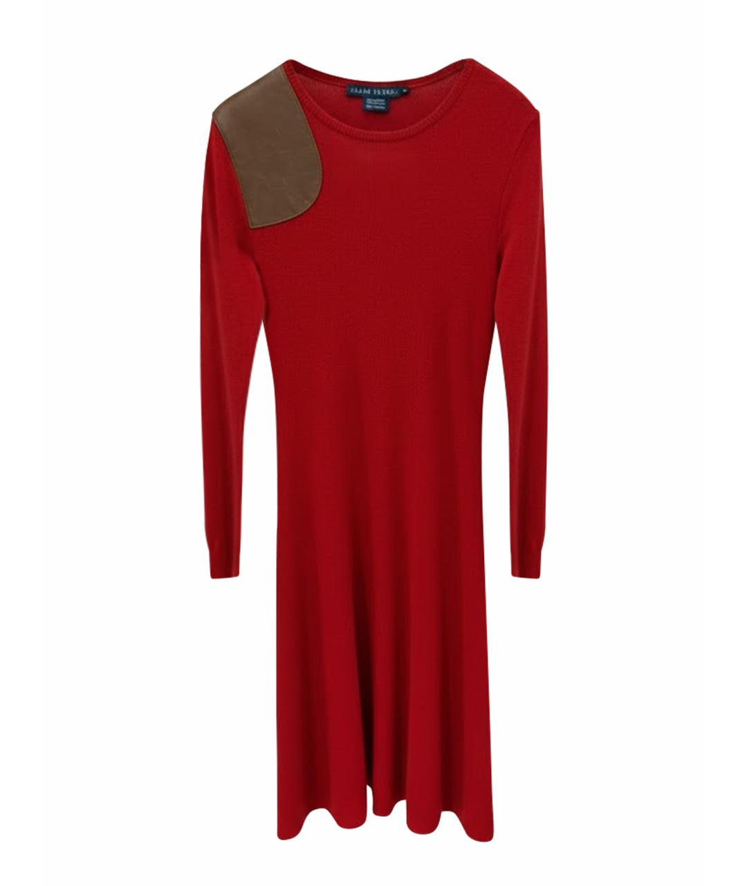 RALPH LAUREN Красное кашемировое повседневное платье, фото 1