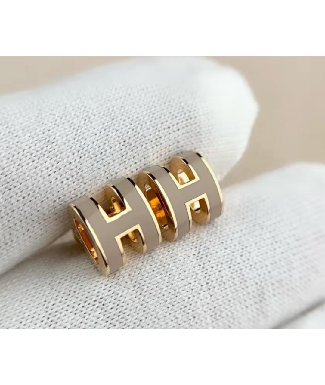 HERMES Серые металлические серьги, фото 2