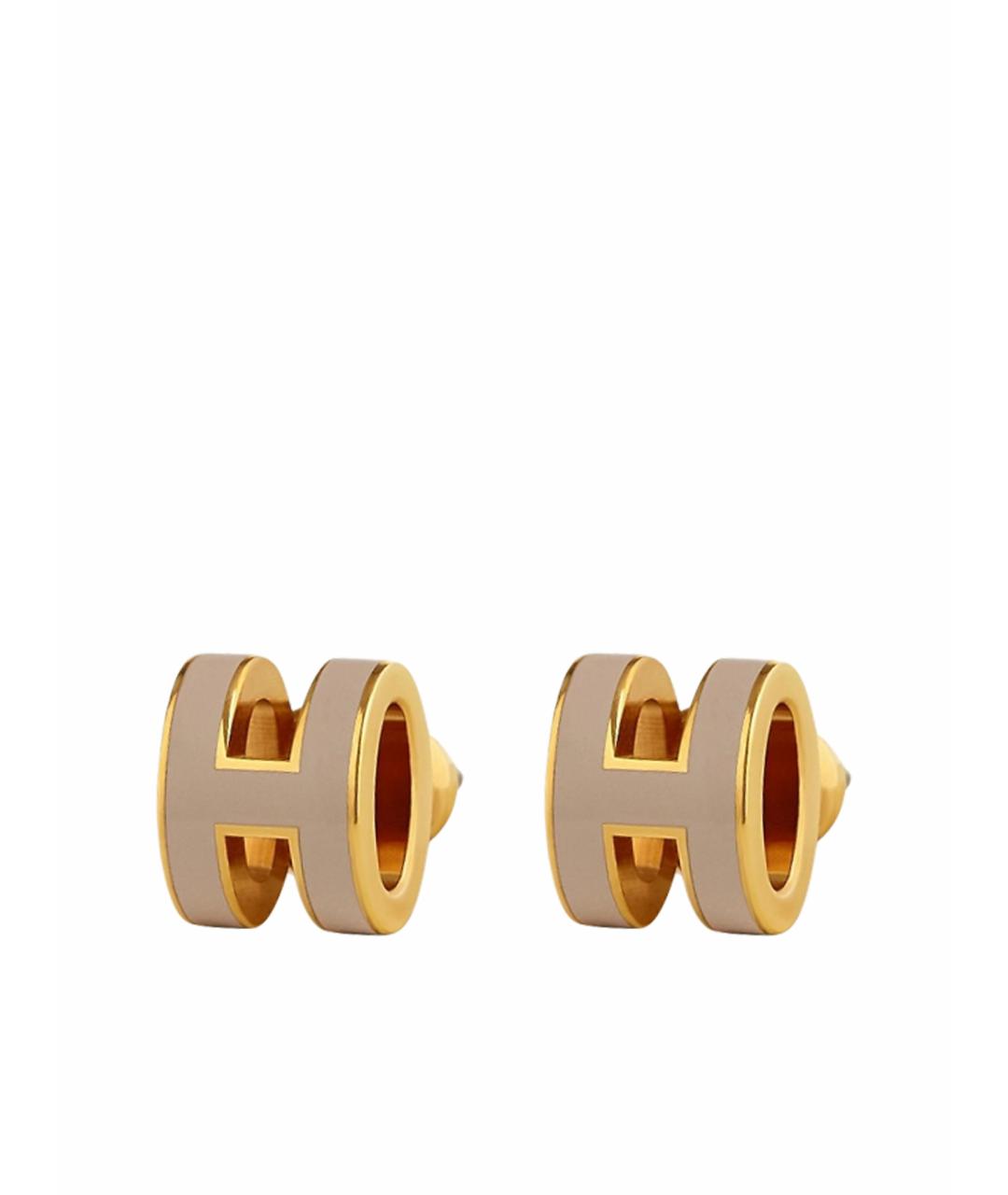 HERMES Серые металлические серьги, фото 1