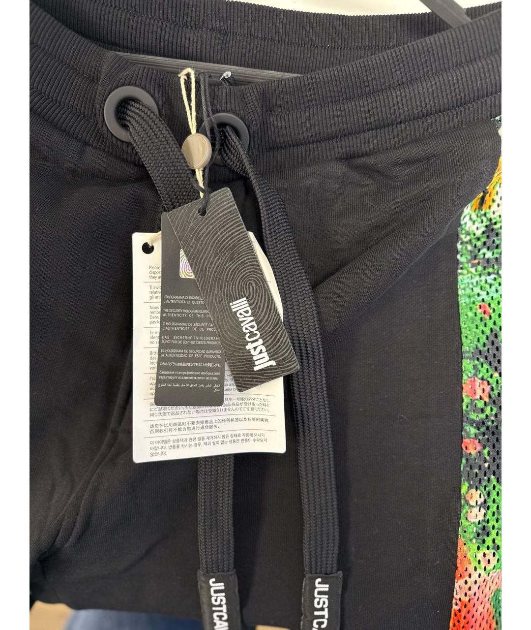 JUST CAVALLI Черные хлопковые спортивные брюки и шорты, фото 3