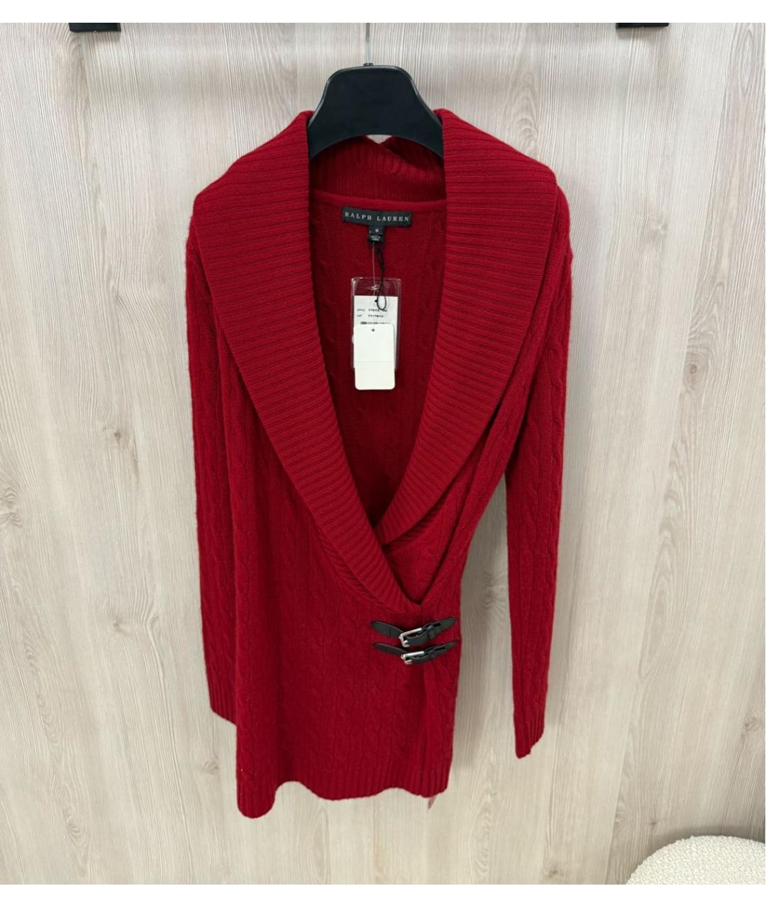 RALPH LAUREN Красный кашемировый кардиган, фото 6