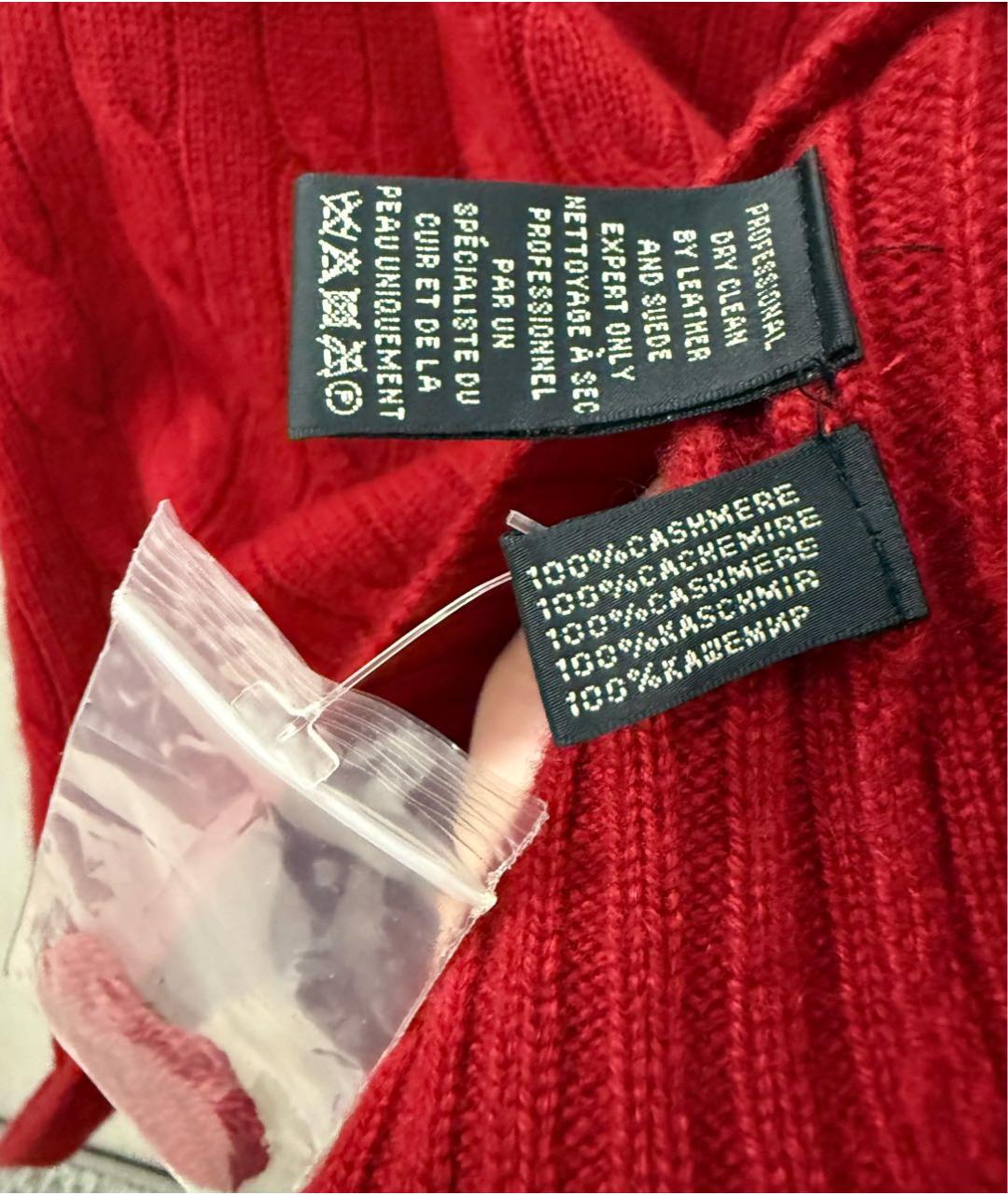 RALPH LAUREN Красный кашемировый кардиган, фото 4