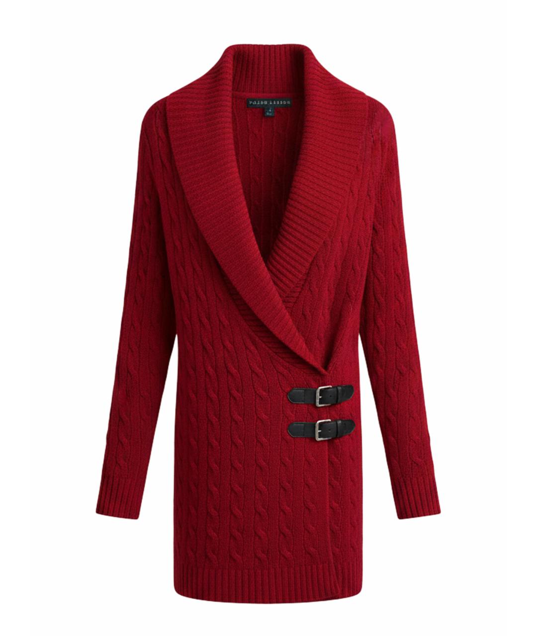 RALPH LAUREN Красный кашемировый кардиган, фото 1