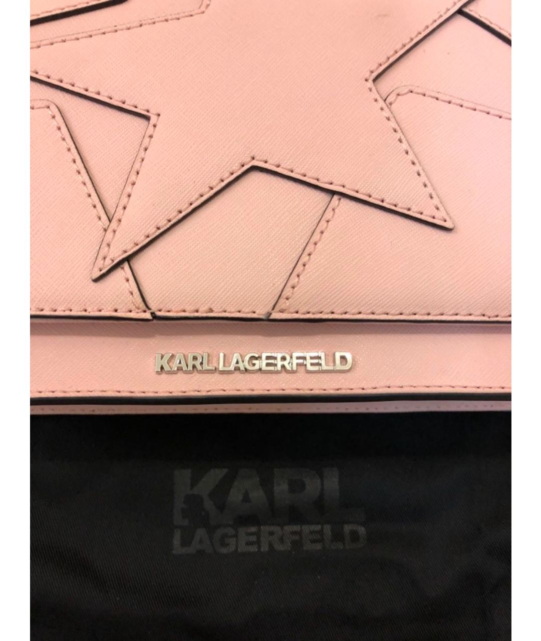 KARL LAGERFELD Розовая кожаная сумка тоут, фото 8