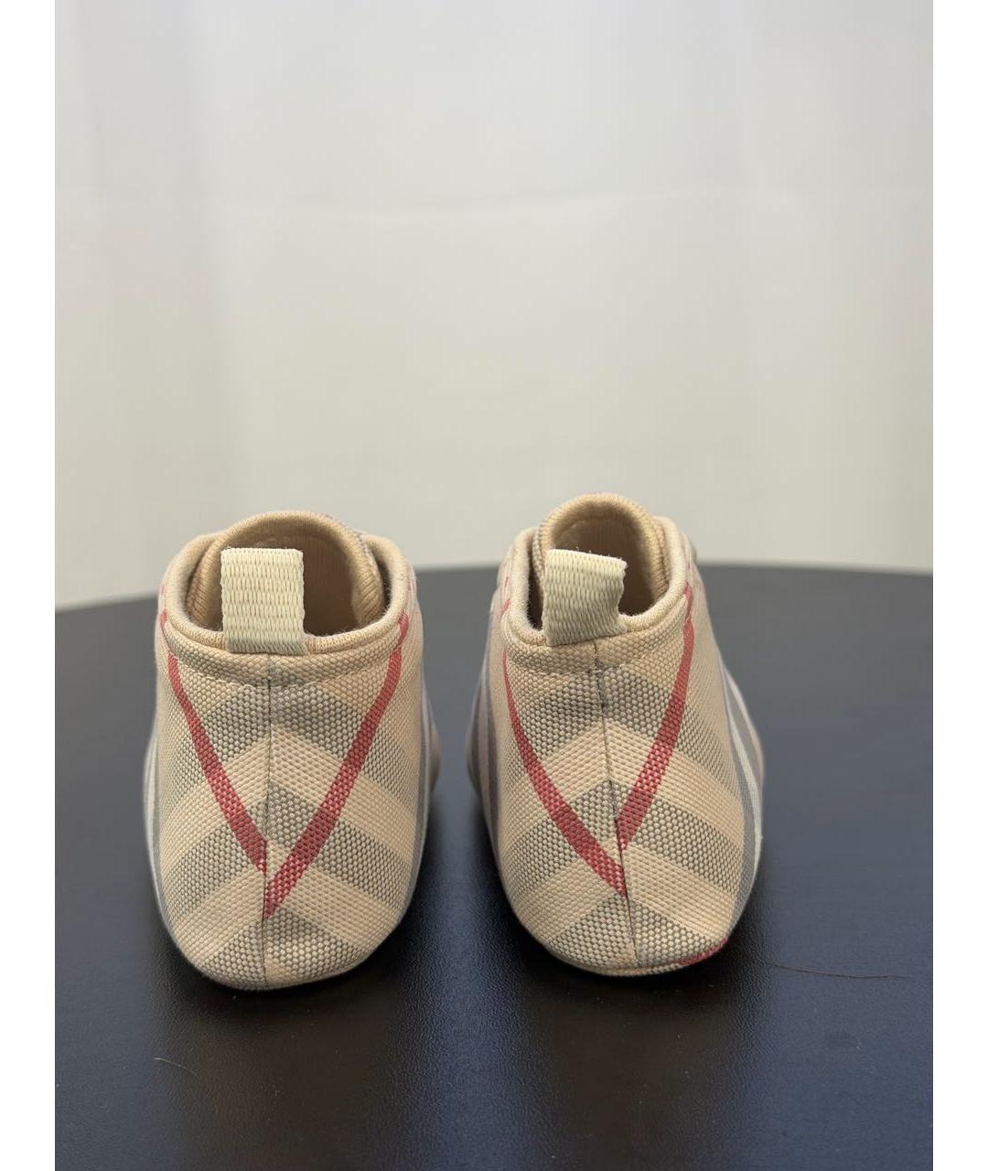 BURBERRY Бежевые текстильные пинетки, фото 3